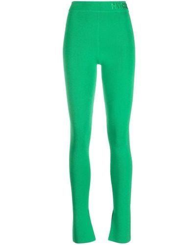 Patrizia Pepe Logo-waistband Mid-rise Pants - Green