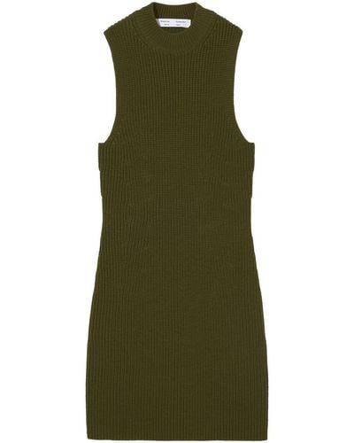 Proenza Schouler Sleeveless Ribbed-knit Mini Dress - Green