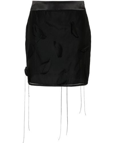 Peserico Appliqué-detail Organza Mini Skirt - Black