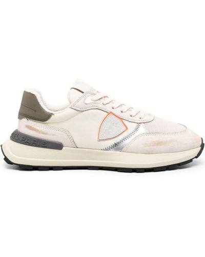 Philippe Model Antibes Trainers - White, Orange And Military Green