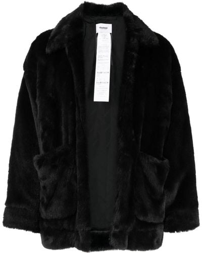 Doublet Jacke aus Faux Fur mit Pandamotiv - Schwarz