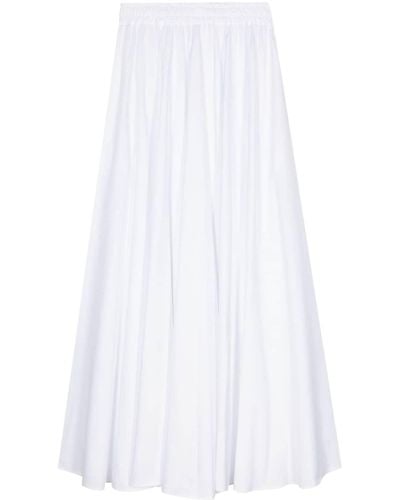 Aspesi Pleated Poplin Maxi Skirt - White