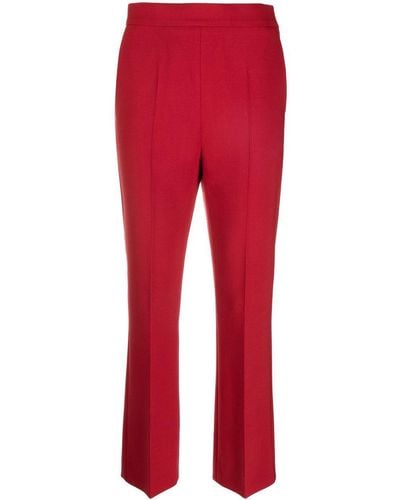 Max Mara Cropped Straight-leg Trousers - Red