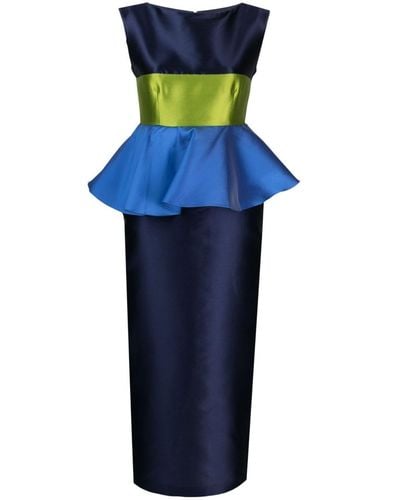 D'Estree Robe mi-longue Cy à design colour block - Bleu