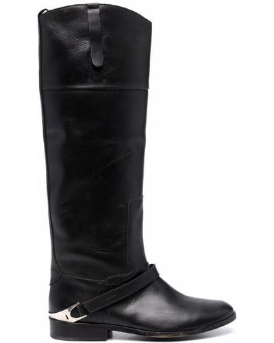 Golden Goose Knee-length Leather Boots - Black