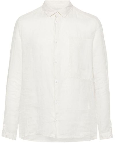 Transit Straight-collar Linen Shirt - White