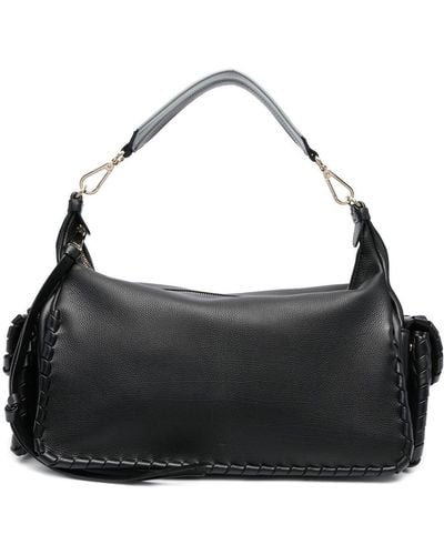 Chloé Nahir Leather Shoulder Bag - Black