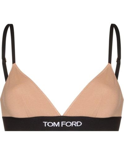 Tom Ford Logo-underband Triangle Bra - Natural