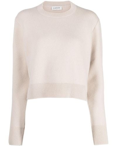 Lanvin Crew-neck Cropped Sweater - Natural