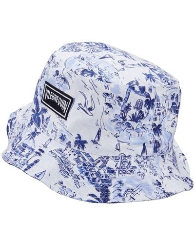 Vilebrequin Boheme Linen Bucket Hat - Blue