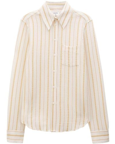 Filippa K Seersucker Striped Organic Cotton-blend Shirt - Natural