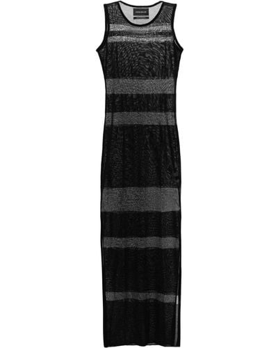 Louisa Ballou Sea Breeze Sheer-knit Maxi Dress - Black