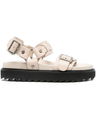 Acne Studios Leather Buckle Sandals - Natural