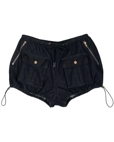 Cynthia Rowley Cargo-pocket Cotton Bloomer Shorts - Black