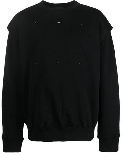 HELIOT EMIL Outline Logo Cotton Sweatshirt - Black