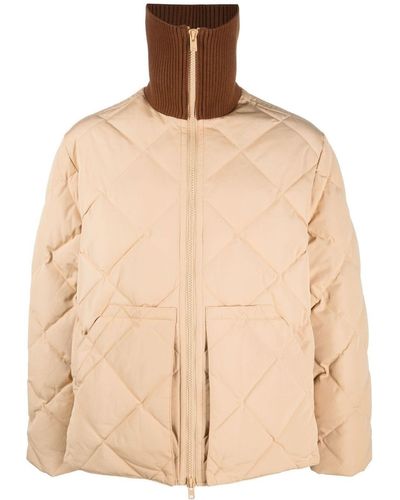 KENZO Quilted Zipped Coat - Natural