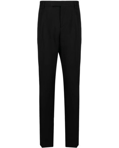 Lardini Mid-rise Crepe Tailored Trousers - Black