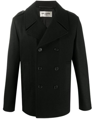 Saint Laurent Coats Black