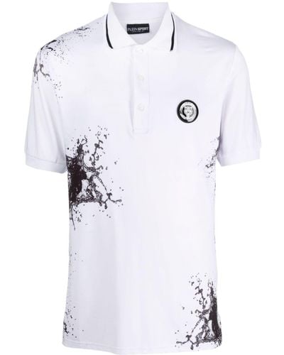 Philipp Plein T-shirt en coton à imprimé éclaboussure - Blanc