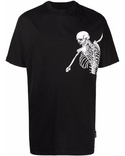 Philipp Plein Skeleton プリント Tシャツ - ブラック