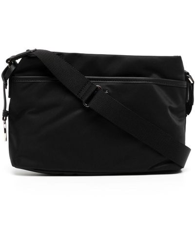 agnès b. Zipped Leather-trim Crossbody Bag - Black