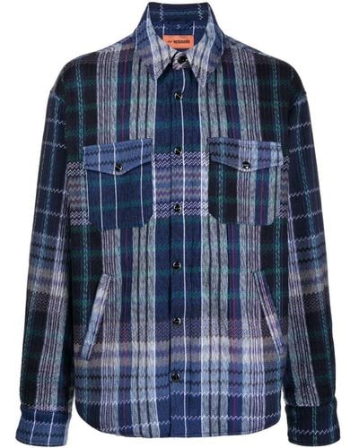 Missoni Check-print Shirt Jacket - Blue
