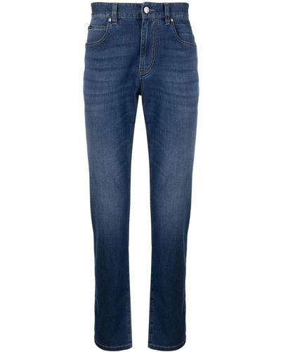 Zegna Low-rise Straight-leg Jeans - Blue
