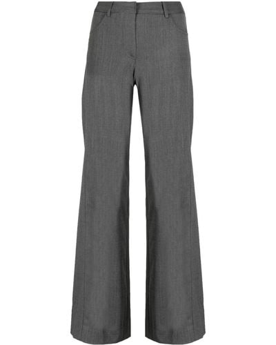 Twp High-waisted Flared Wool Trousers - Grey
