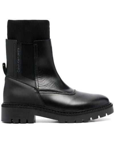 Calvin Klein High-ankle Leather Chelsea Boots - Black
