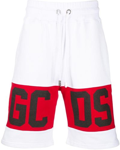 Gcds Pantalones cortos de deporte con franjas laterales del logo - Blanco