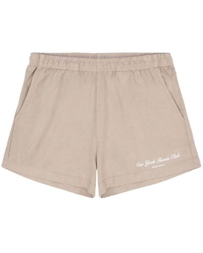 Sporty & Rich Shorts con cintura elástica y logo estampado - Neutro
