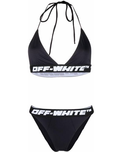 Off-White c/o Virgil Abloh Bikini con banda y logo - Negro