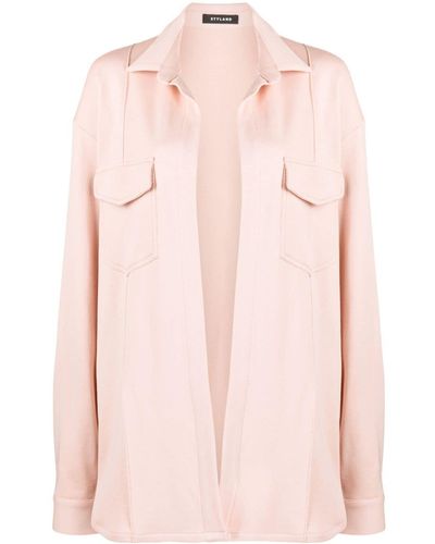 Styland Long-sleeved Cotton Shirt - Pink