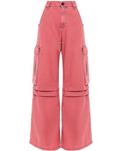 Semicouture Cargo-Jeans mit hohem Bund - Pink