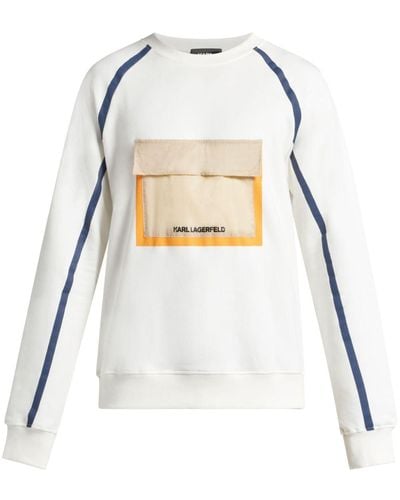 Karl Lagerfeld Sweatshirt mit Klappentasche - Weiß
