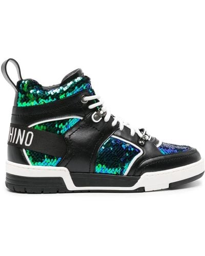 Moschino High-Top-Sneakers mit Pailletten - Grün