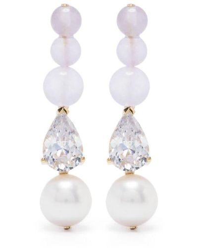 Completedworks Jade-beads Drop Earrings - White