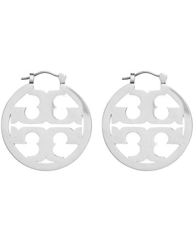 Tory Burch Miller Polished-finish Earrings - White