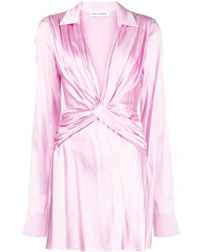 Mach & Mach Antoinette Silk Satin Miniskirt - Pink