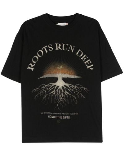 Honor The Gift Roots Run Deep Cotton T-shirt - Black