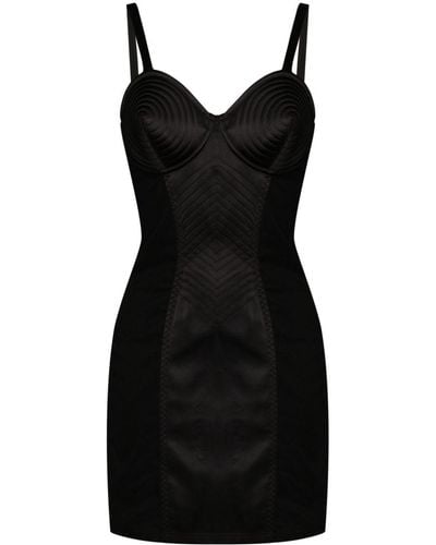 Jean Paul Gaultier Cone-bra Satin Minidress - Black