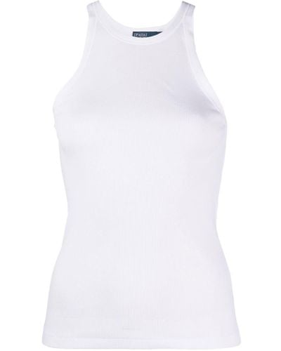 Polo Ralph Lauren Débardeur en coton à design nervuré - Blanc