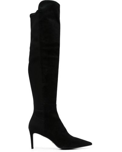 Stuart Weitzman Stuart 75 Thigh-high Suede Boots - Black