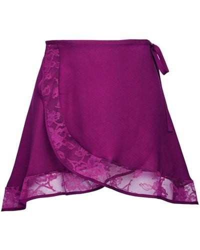 Fleur du Mal Wraparound High-waist Skirt - Purple