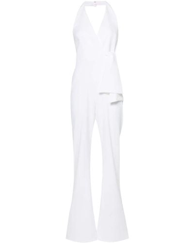Pinko Ausgestellter Neckholder-Jumpsuit - Weiß