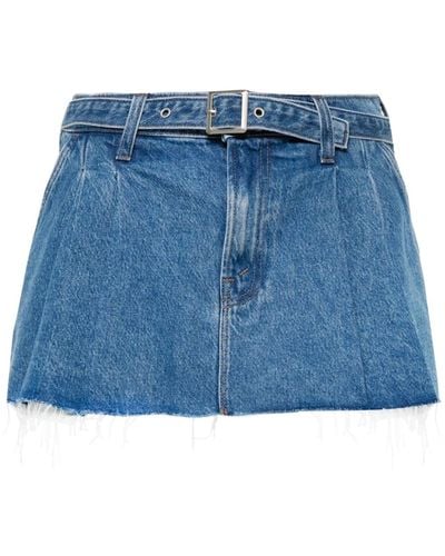Mother The Pleated Nibbler Mini Skirt - Blue