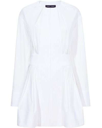 Proenza Schouler Eileen Pleated Poplin Minidress - White