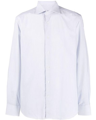 Corneliani Chemise en coton à col italien - Blanc