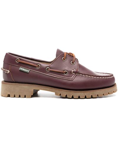 Sebago Rope-detailed Leather Loafers - Brown
