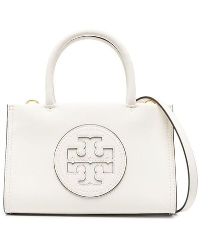 Tory Burch Bolso shopper mini con logo - Blanco